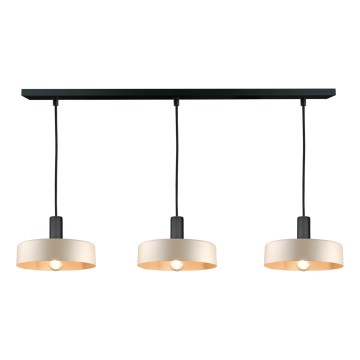 Κρεμαστό φωτιστικό οροφής LATTE 3xE27/60W/230V μπεζ/μαύρο