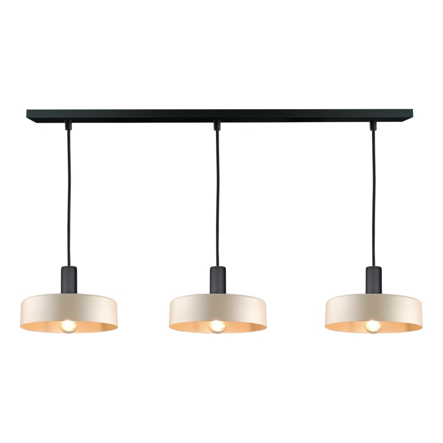 Κρεμαστό φωτιστικό οροφής LATTE 3xE27/60W/230V μπεζ/μαύρο