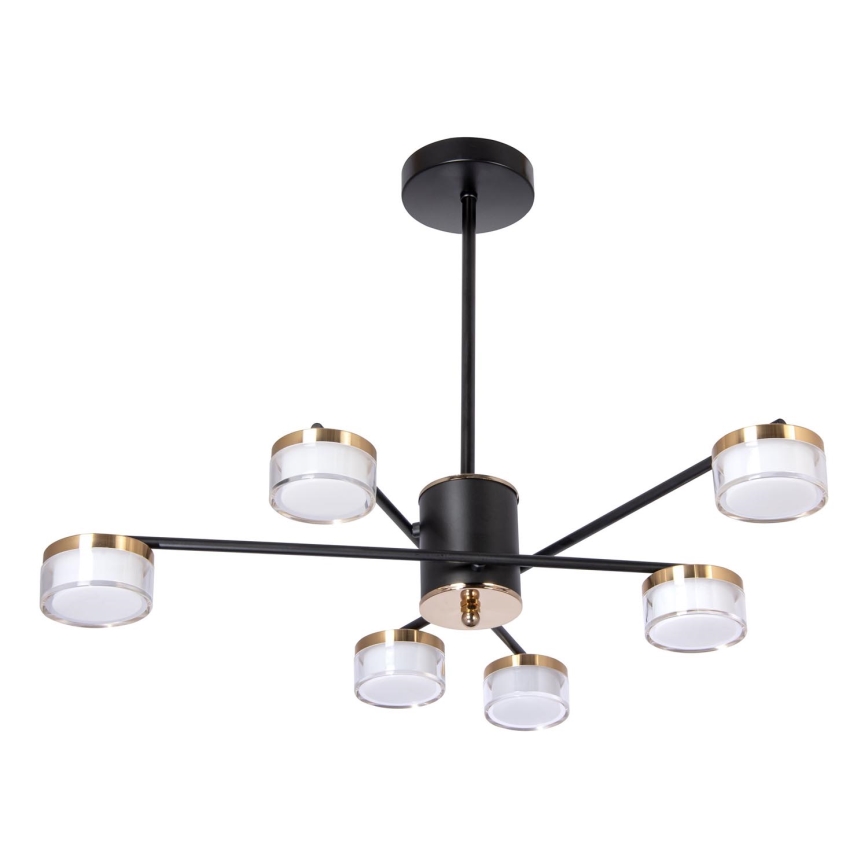 Κρεμαστό φωτιστικό οροφής LED 6xLED/6W/230V 3000-6500K διάμετρος 59 cm χρυσό/μαύρο