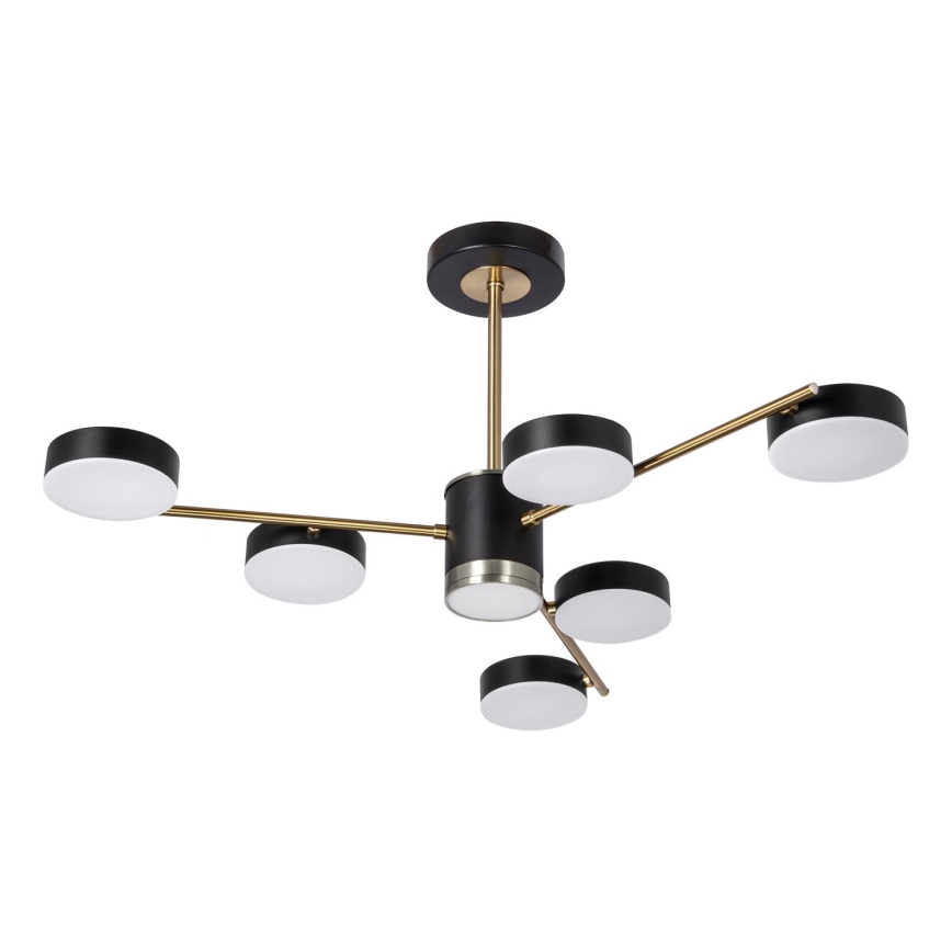Κρεμαστό φωτιστικό οροφής LED 6xLED/7W/230V + LED/6W 3000 - 6000K διάμετρος 69 cm χρυσό/μαύρο