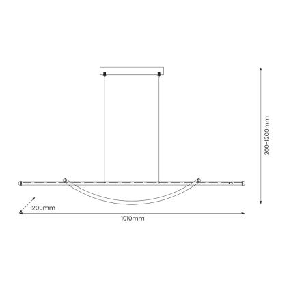 Κρεμαστό φωτιστικό οροφής LED AMBAR LED/35W/230V μαύρο