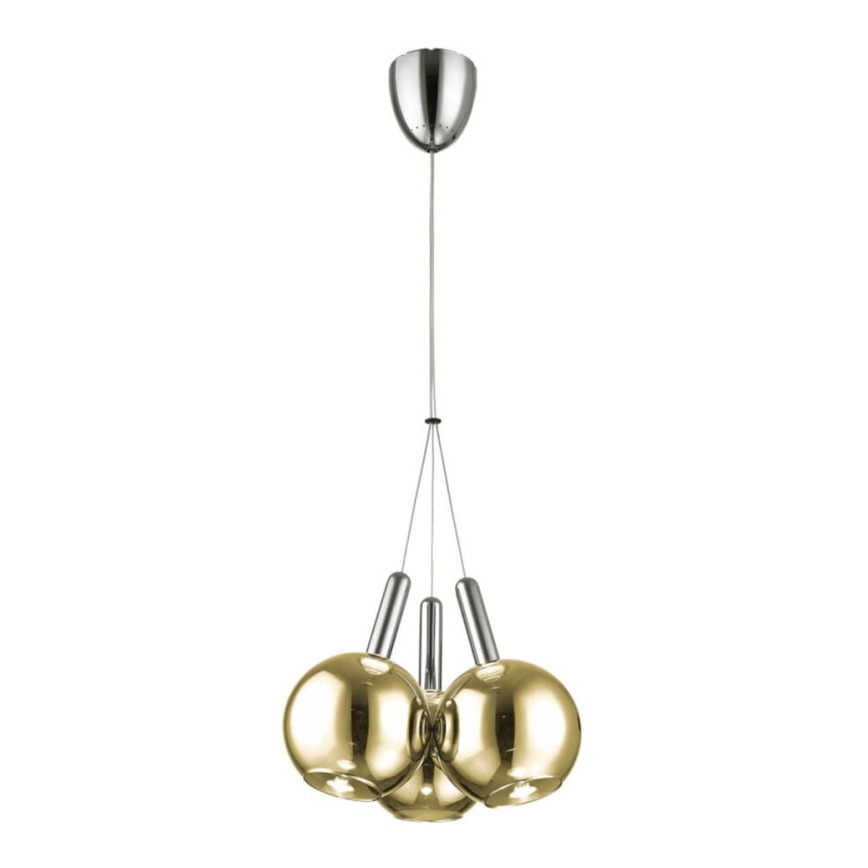 Κρεμαστό φωτιστικό οροφής LED BALLS 3xLED/5W230V χρυσό/ματ χρώμιο