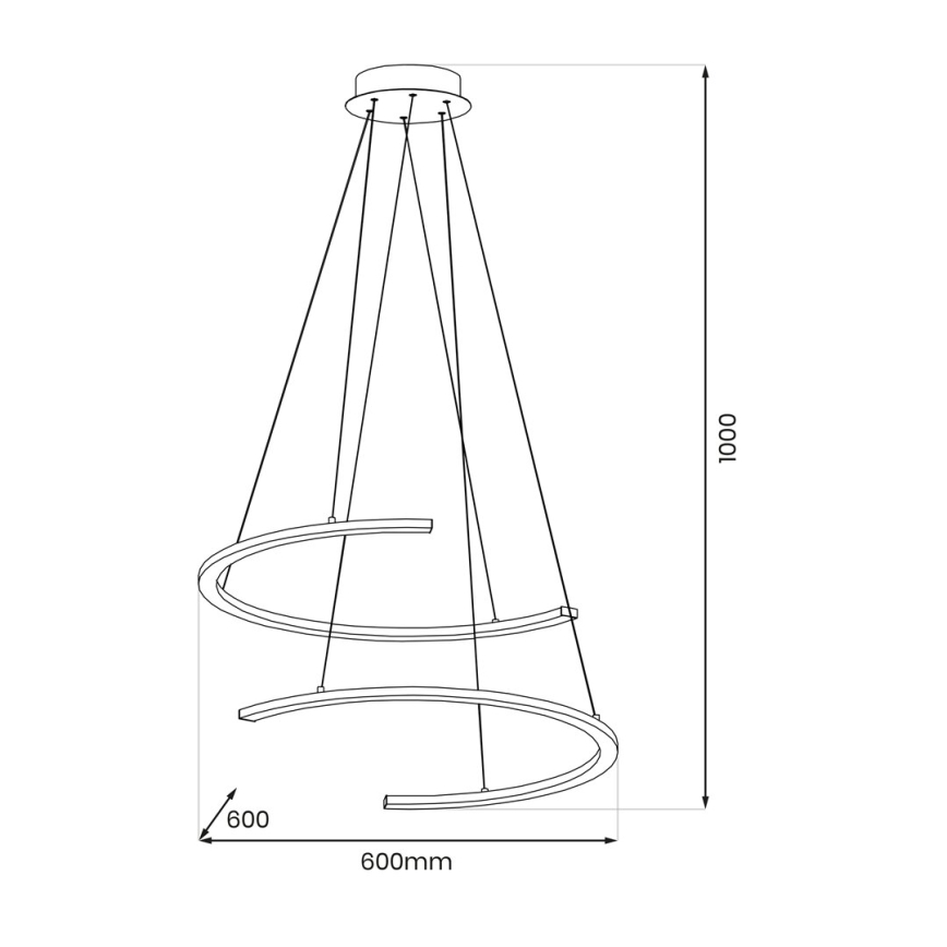 Κρεμαστό φωτιστικό οροφής LED DOUBLEMOON LED/30W/230V μαύρο