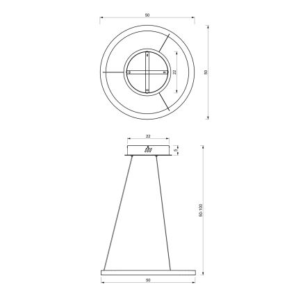 Κρεμαστό φωτιστικό οροφής LED GALAXIA LED/26W/230V μαύρο