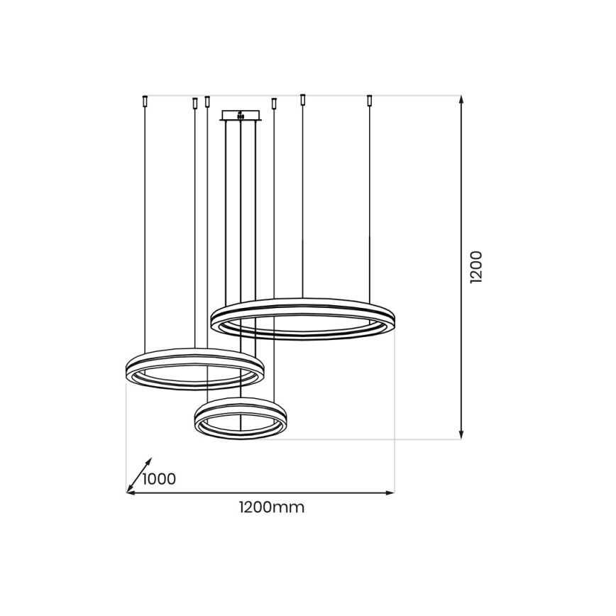 Κρεμαστό φωτιστικό οροφής LED GRAVITY LED/108W/230V μαύρο