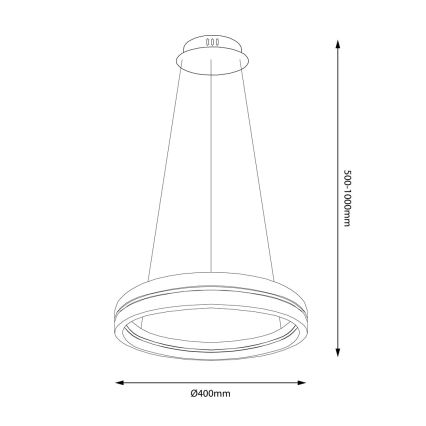 Κρεμαστό φωτιστικό οροφής LED GRAVITY LED/36W/230V μαύρο