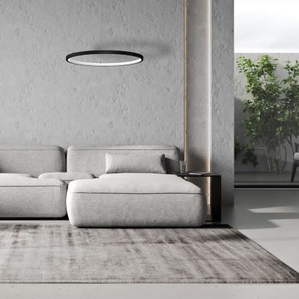 Κρεμαστό φωτιστικό οροφής LED HOOP LED/27W/230V διάμετρος 50 cm 4000K μαύρο