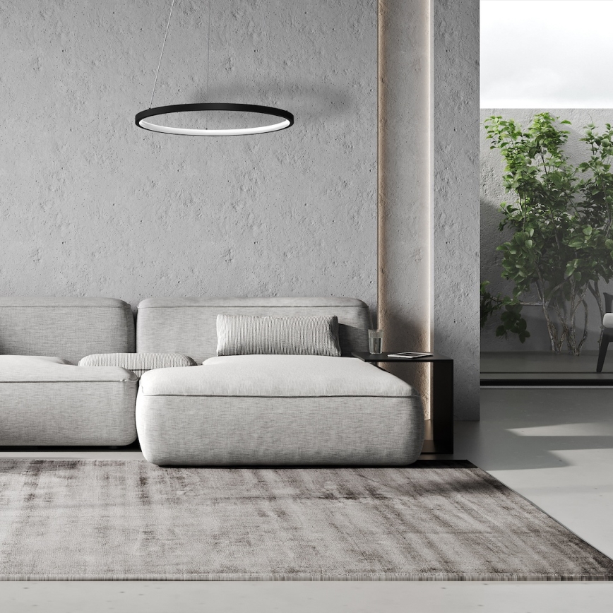 Κρεμαστό φωτιστικό οροφής LED HOOP LED/27W/230V διάμετρος 50 cm 4000K μαύρο