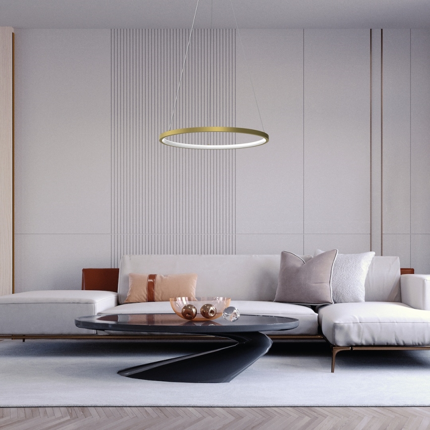 Κρεμαστό φωτιστικό οροφής LED HOOP LED/27W/230V διάμετρος 50 cm 4000K χρυσό