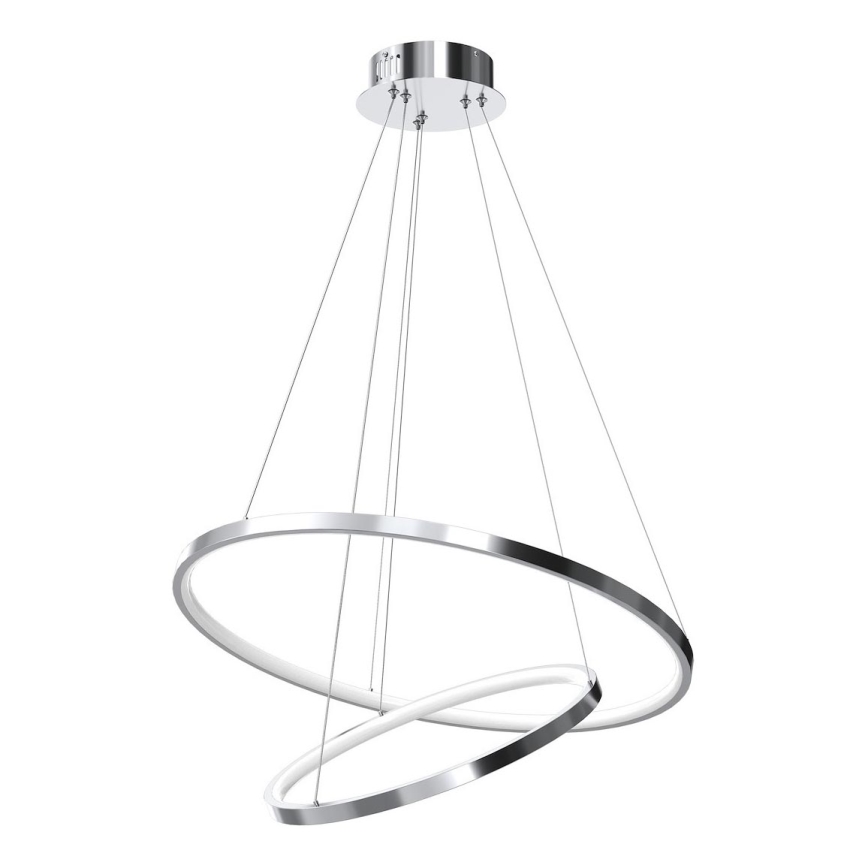 Κρεμαστό φωτιστικό οροφής LED HOOP LED/51W/230V διάμετρος 60 cm 4000K γυαλιστερό χρώμιο