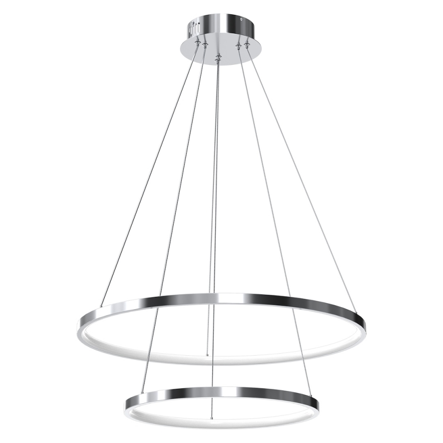 Κρεμαστό φωτιστικό οροφής LED HOOP LED/51W/230V διάμετρος 60 cm 4000K γυαλιστερό χρώμιο