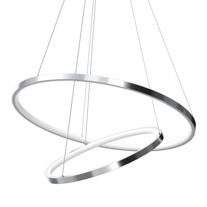Κρεμαστό φωτιστικό οροφής LED HOOP LED/51W/230V διάμετρος 60 cm 4000K γυαλιστερό χρώμιο