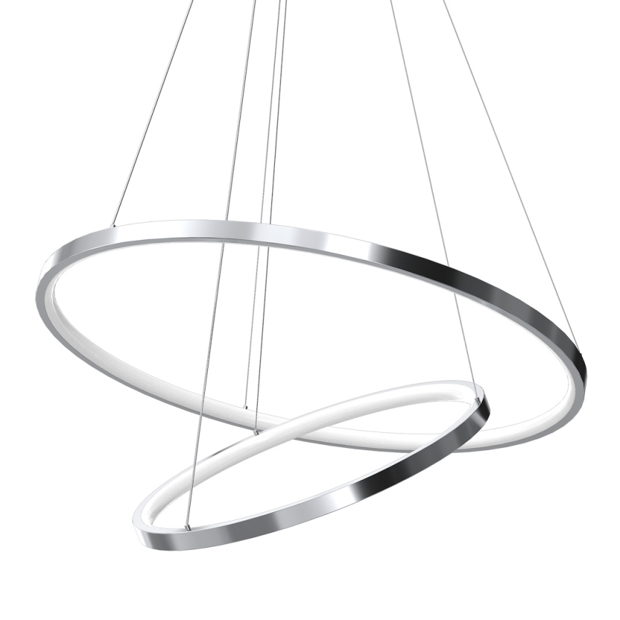 Κρεμαστό φωτιστικό οροφής LED HOOP LED/51W/230V διάμετρος 60 cm 4000K γυαλιστερό χρώμιο