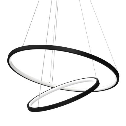 Κρεμαστό φωτιστικό οροφής LED HOOP LED/51W/230V διάμετρος 60 cm 4000K μαύρο