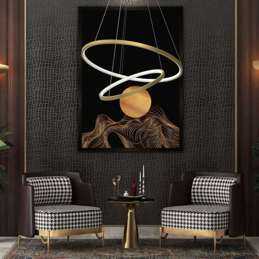 Κρεμαστό φωτιστικό οροφής LED HOOP LED/51W/230V διάμετρος 60 cm 4000K χρυσό