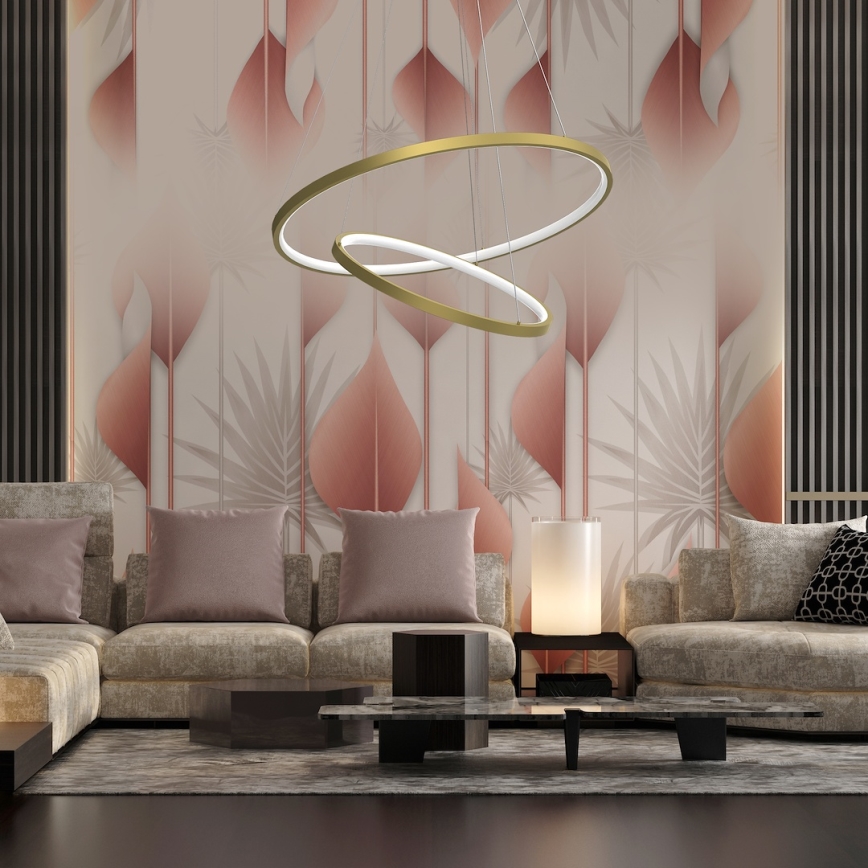 Κρεμαστό φωτιστικό οροφής LED HOOP LED/51W/230V διάμετρος 60 cm 4000K χρυσό