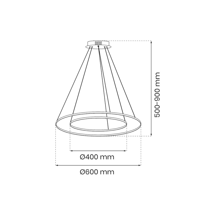 Κρεμαστό φωτιστικό οροφής LED HOOP LED/51W/230V διάμετρος 60 cm 4000K χρυσό