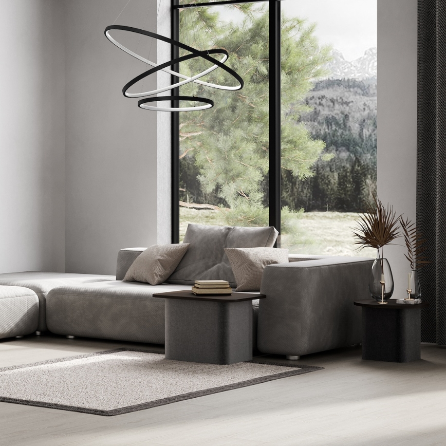 Κρεμαστό φωτιστικό οροφής LED HOOP LED/93W/230V διάμετρος 60 cm 4000K μαύρο