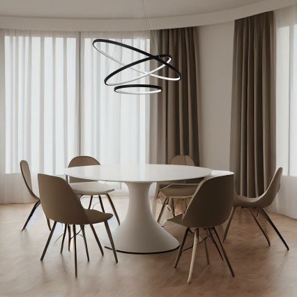 Κρεμαστό φωτιστικό οροφής LED HOOP LED/93W/230V διάμετρος 60 cm 4000K μαύρο