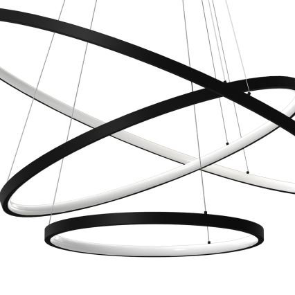 Κρεμαστό φωτιστικό οροφής LED HOOP LED/93W/230V διάμετρος 60 cm 4000K μαύρο