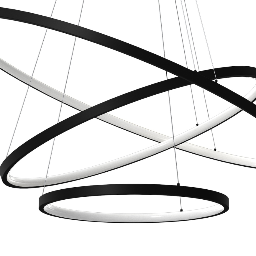 Κρεμαστό φωτιστικό οροφής LED HOOP LED/93W/230V διάμετρος 60 cm 4000K μαύρο