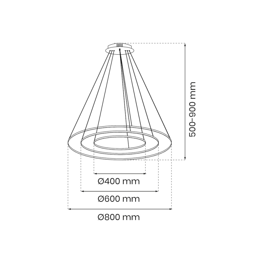 Κρεμαστό φωτιστικό οροφής LED HOOP LED/93W/230V διάμετρος 60 cm 4000K μαύρο