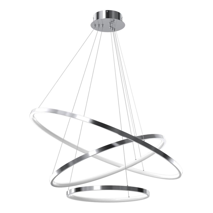 Κρεμαστό φωτιστικό οροφής LED HOOP LED/93W/230V διάμετρος 80 cm 4000K γυαλιστερό χρώμιο