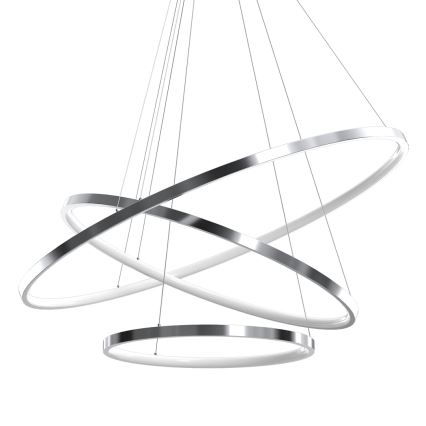 Κρεμαστό φωτιστικό οροφής LED HOOP LED/93W/230V διάμετρος 80 cm 4000K γυαλιστερό χρώμιο