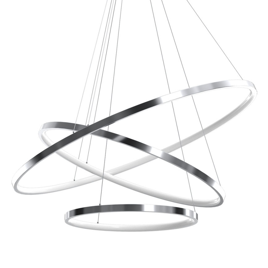 Κρεμαστό φωτιστικό οροφής LED HOOP LED/93W/230V διάμετρος 80 cm 4000K γυαλιστερό χρώμιο