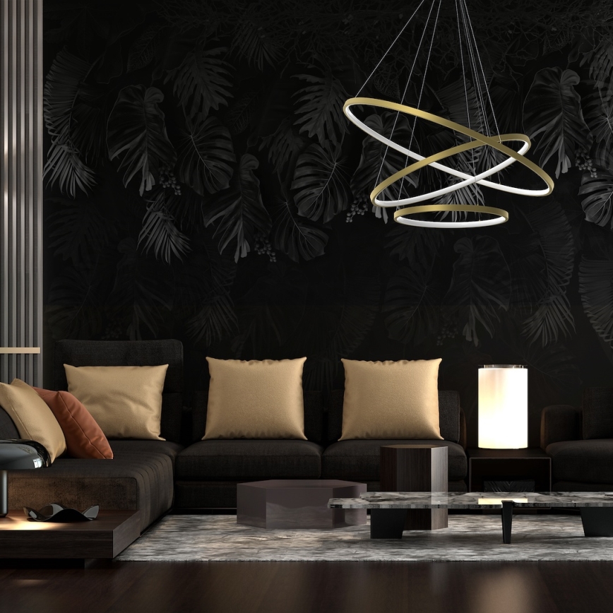 Κρεμαστό φωτιστικό οροφής LED HOOP LED/93W/230V διάμετρος 80 cm 4000K χρυσό