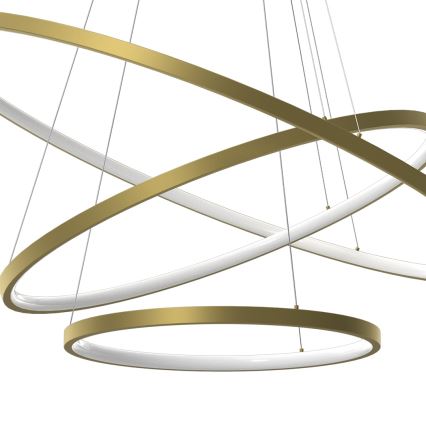 Κρεμαστό φωτιστικό οροφής LED HOOP LED/93W/230V διάμετρος 80 cm 4000K χρυσό