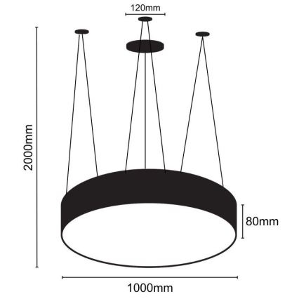 Κρεμαστό φωτιστικό οροφής LED LED/100W/230V 4000K διάμετρος 100 cm