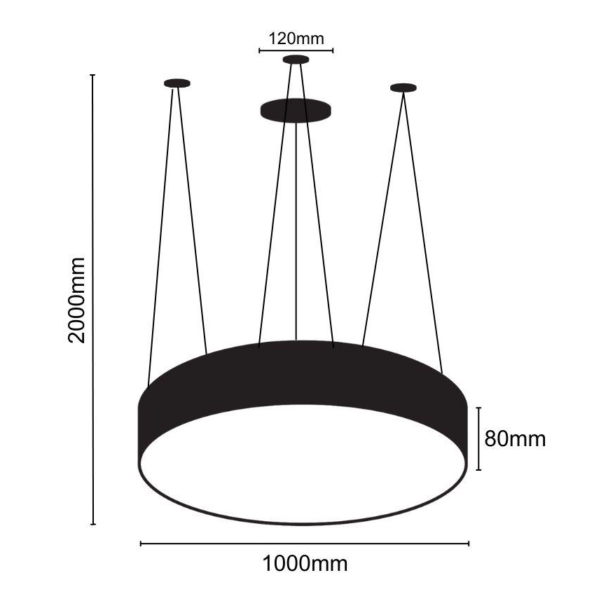 Κρεμαστό φωτιστικό οροφής LED LED/100W/230V 4000K διάμετρος 100 cm