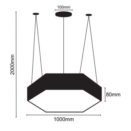 Κρεμαστό φωτιστικό οροφής LED LED/100W/230V 4000K διάμετρος 100 cm