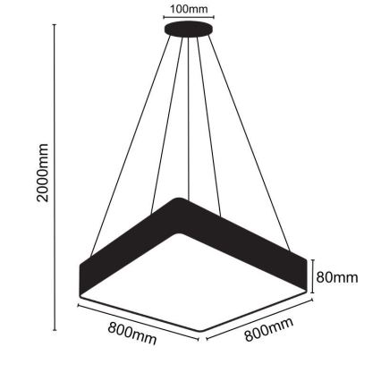 Κρεμαστό φωτιστικό οροφής LED LED/110W/230V 4000K 80x80 cm