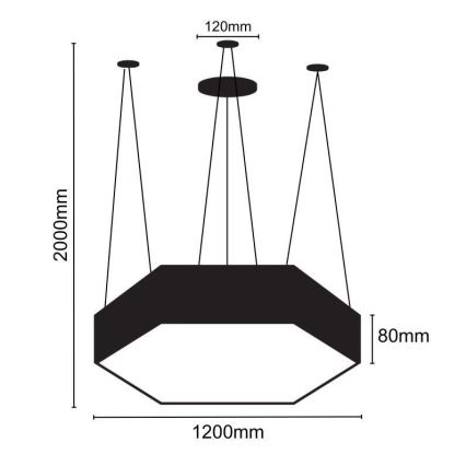 Κρεμαστό φωτιστικό οροφής LED LED/120W/230V 4000K διάμετρος 120 cm