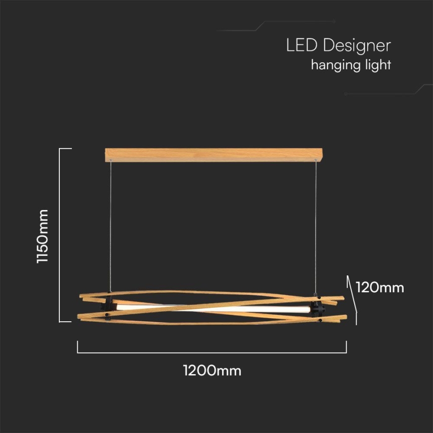 Κρεμαστό φωτιστικό οροφής LED LED/15W/230V 3000K καφέ