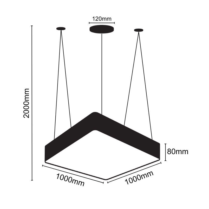 Κρεμαστό φωτιστικό οροφής LED LED/170W/230V 4000K 100x100 cm