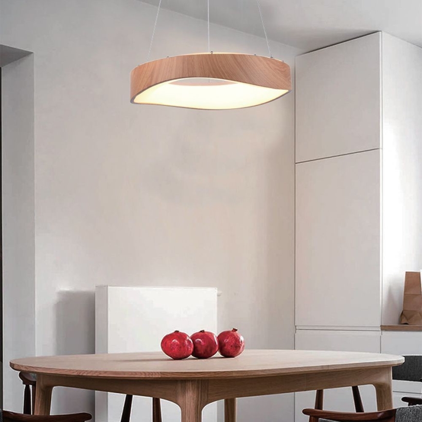 Κρεμαστό φωτιστικό οροφής LED LED/18W/230V 3000K ø 40 cm καφέ
