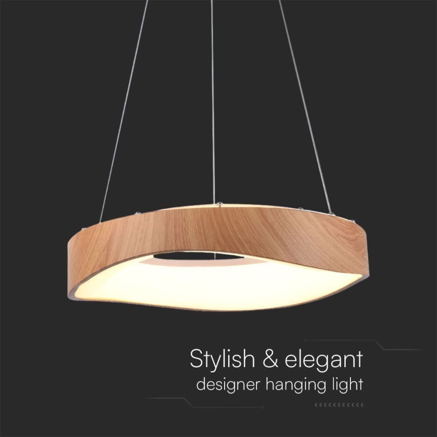 Κρεμαστό φωτιστικό οροφής LED LED/18W/230V 3000K ø 40 cm καφέ