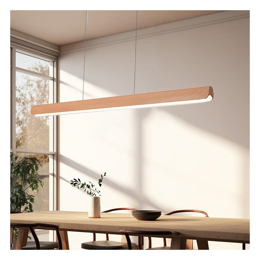Κρεμαστό φωτιστικό οροφής LED LED/22W/230V 4000K 120 cm οξιά/μασίφ ξύλο
