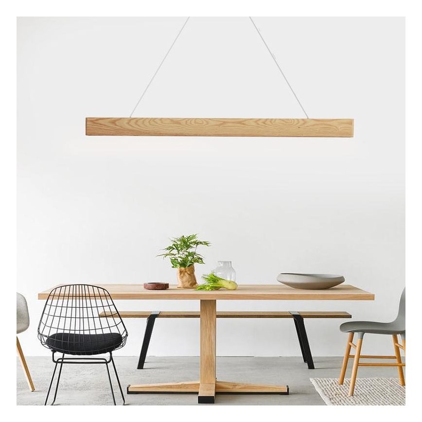 Κρεμαστό φωτιστικό οροφής LED LED/22W/230V 4000K 120 cm τέφρα/μασίφ ξύλο