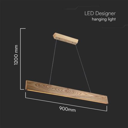 Κρεμαστό φωτιστικό οροφής LED LED/24W/230V 3000K καφέ