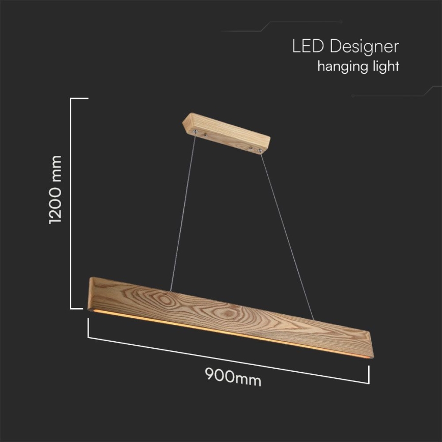 Κρεμαστό φωτιστικό οροφής LED LED/24W/230V 3000K καφέ