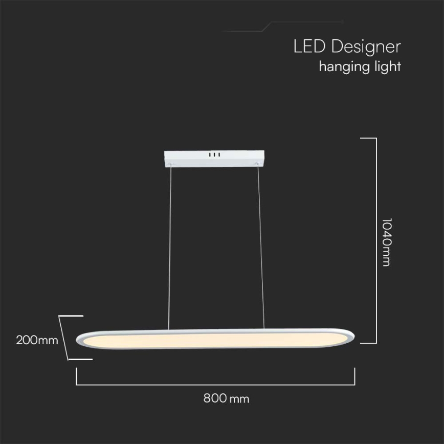 Κρεμαστό φωτιστικό οροφής LED LED/24W/230V 3000K λευκό