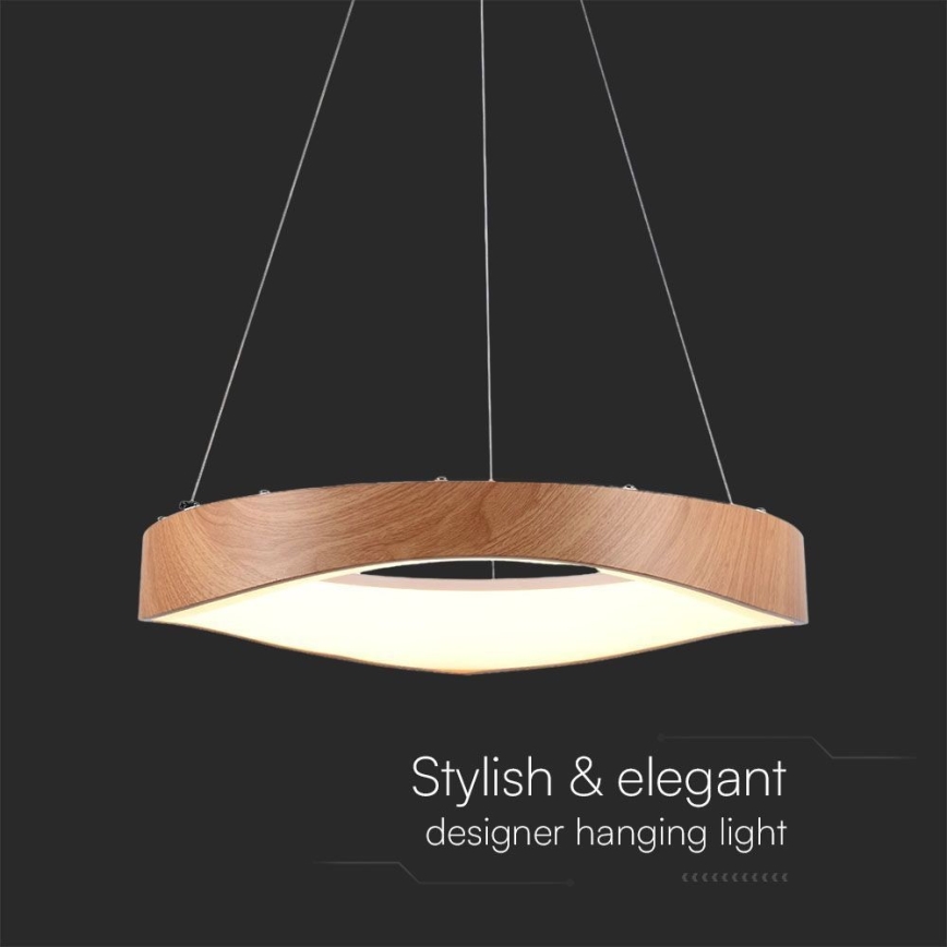 Κρεμαστό φωτιστικό οροφής LED LED/25W/230V 3000K ø 50 cm καφέ