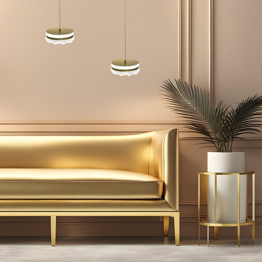 Κρεμαστό φωτιστικό οροφής LED LED/25W/230V διάμετρος 20 cm χρυσό