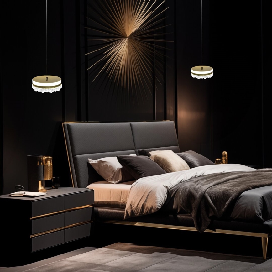 Κρεμαστό φωτιστικό οροφής LED LED/25W/230V διάμετρος 20 cm χρυσό