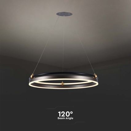 Κρεμαστό φωτιστικό οροφής LED LED/30W/230V 3000K διάμετρος 62 cm καφέ