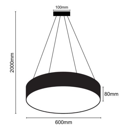 Κρεμαστό φωτιστικό οροφής LED LED/35W/230V 4000K διάμετρος 60 cm